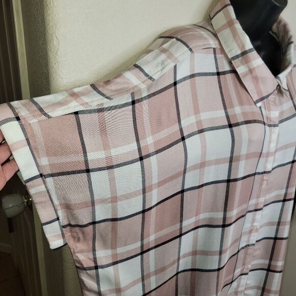 Nordstrom Rack Nwt Amy Pink Adobe plaid blouse top 4x - Picture 3 of 7